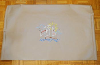 Embroidered Boat TV Cover