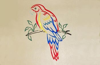 Red Macaw Embroidery